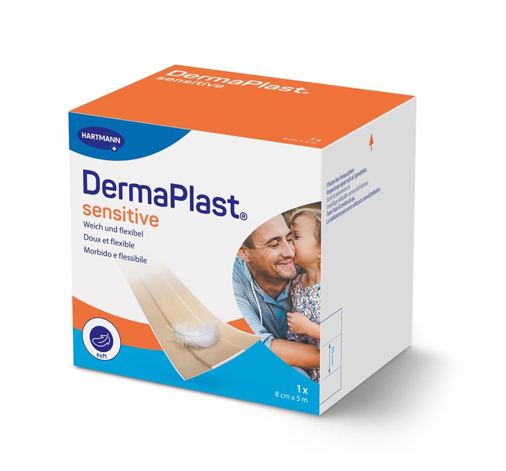 DermaPlast Sensitive Schnellverband 8cmx5m beige