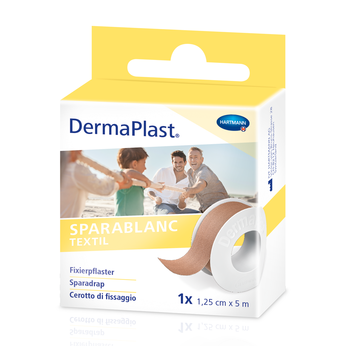 Dermaplast Sparablanc Textil 1.25cmx5m hautfarbe