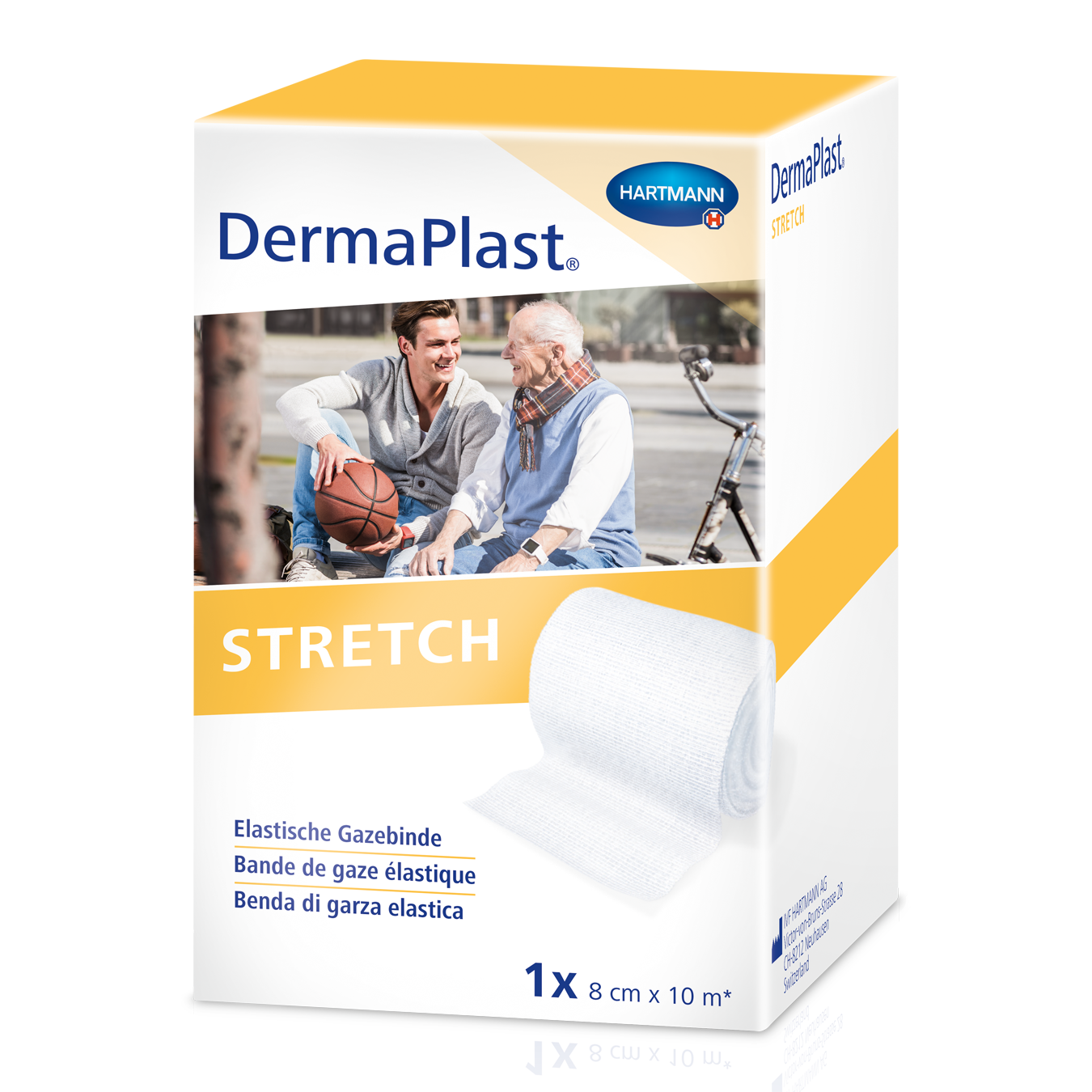 DermaPlast Stretch elatische Gazebinde 8cmx10m weiss