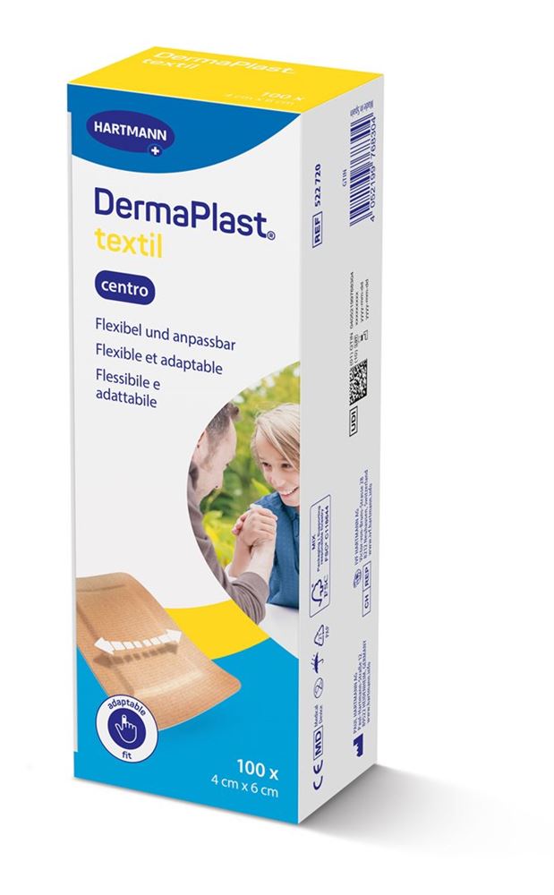 DermaPlast Textil Centro 4x6cm beige 100 Stk