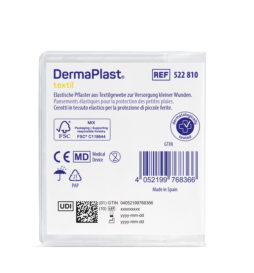 DermaPlast Textil Centro Strip assortiment hautfarbig 16 Stk