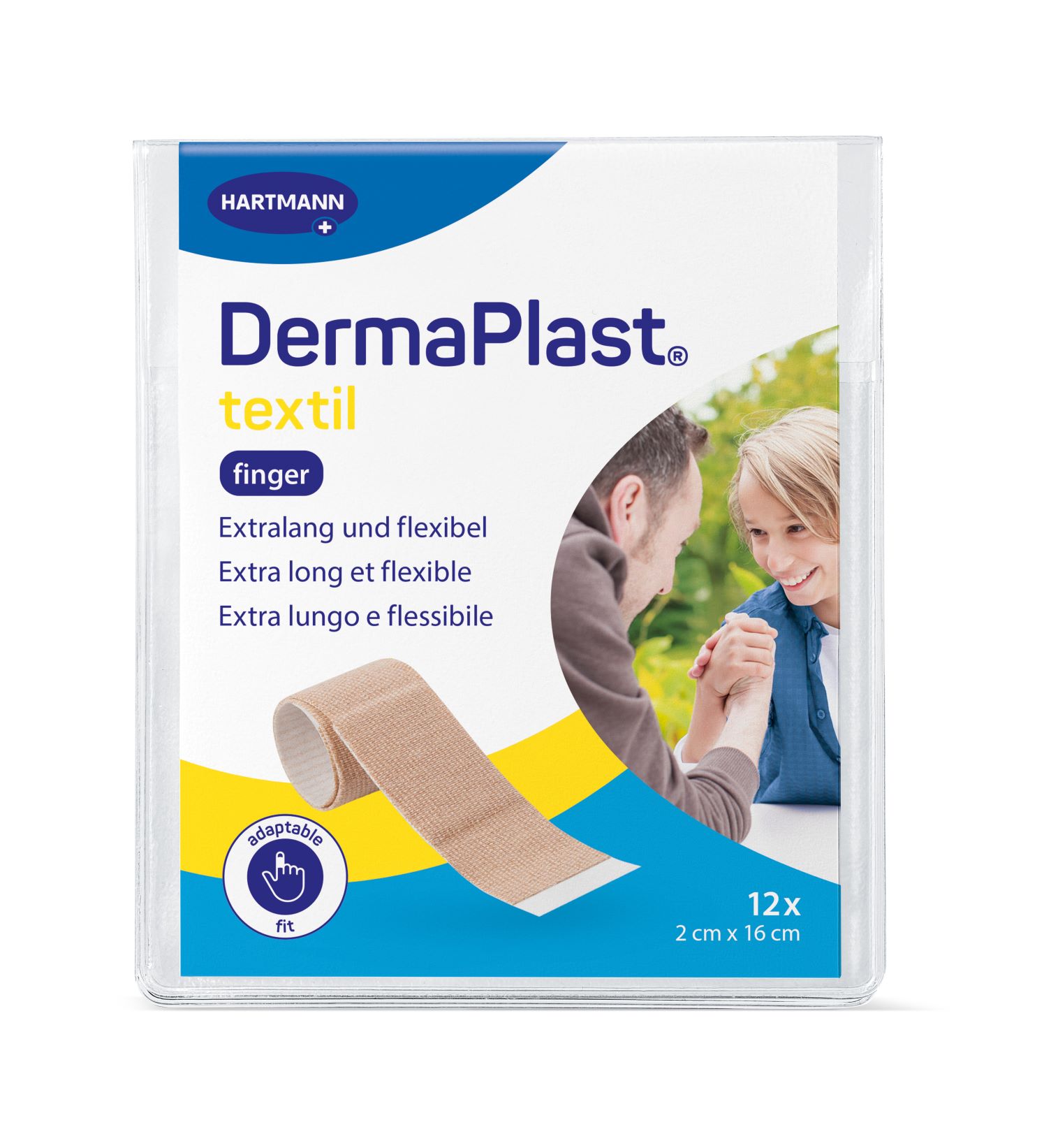 DermaPlast Textil Fingerverband 2x16cm beige 12 Stk