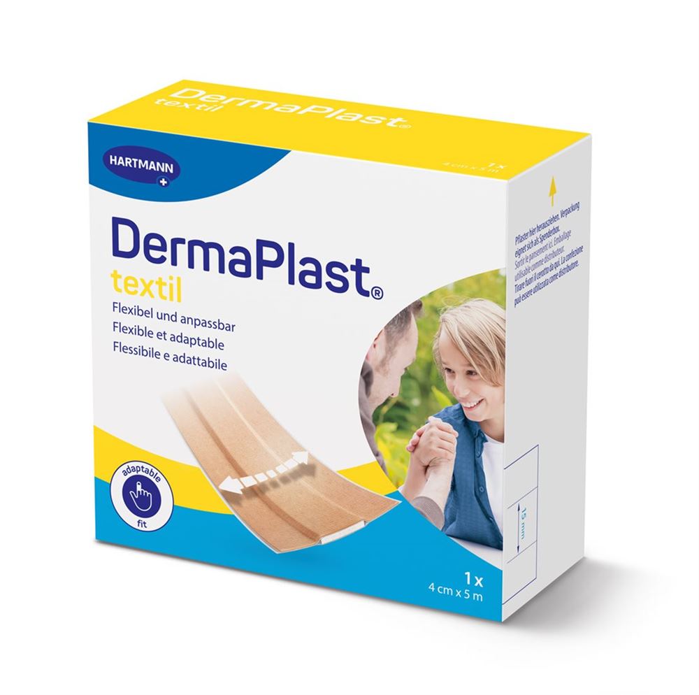 DermaPlast Textil Schnellverband 4cmx5m beige