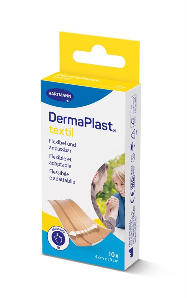 DermaPlast Textil Schnellverband 4x10cm beige 10 Stk