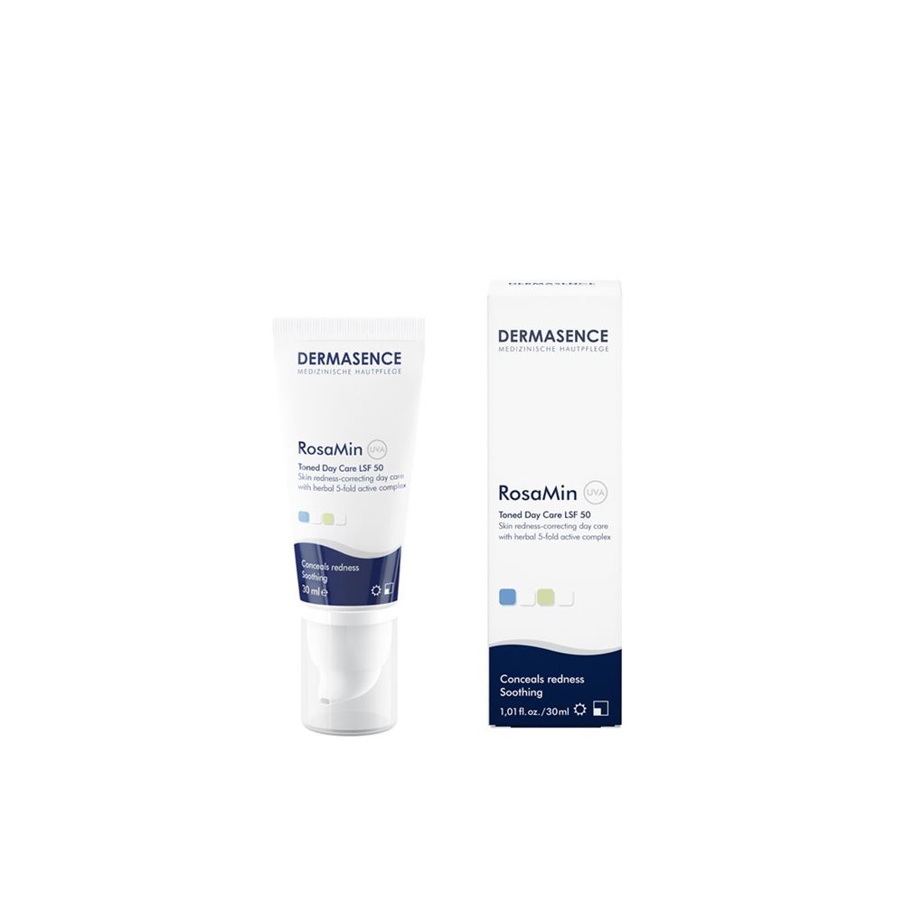 Dermasence RosaMin getönte Tagespflege Lsf50 mittel Tb 30 ml
