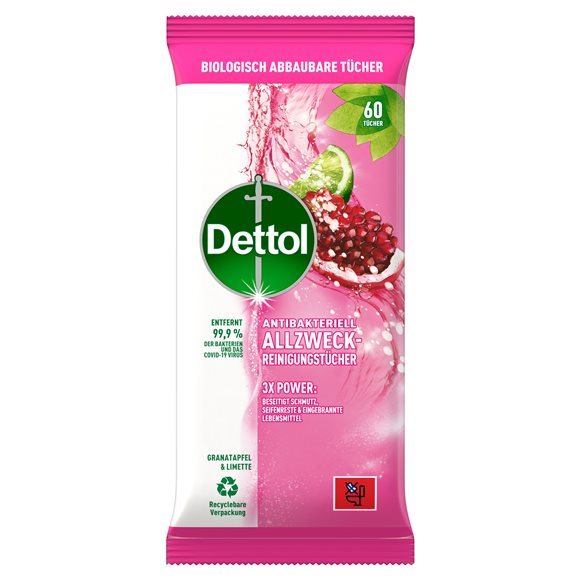 Dettol Allzweck-Reinigungstücher Granatapfel 60 Stk