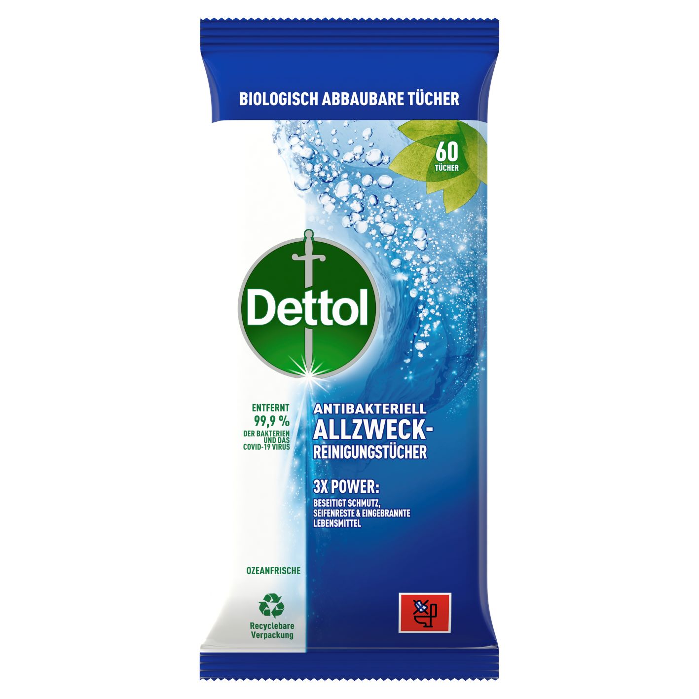 Dettol Allzweck-Reinigungstücher Ozeanfrische 60 Stk