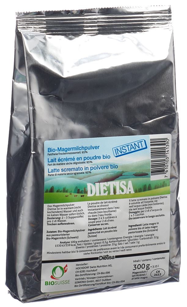 Dietisa Magermilchpulver Instant Bio Beutel 300 G