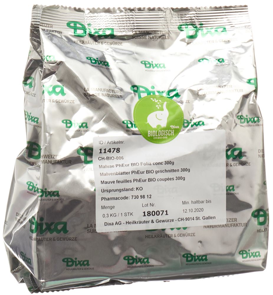 Dixa Malvenblätter PhEur BIO geschnittten 300 g