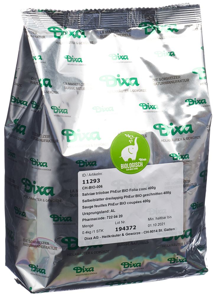 Dixa Salbeiblätter dreilappig PhEur BIO geschnitten 400 g