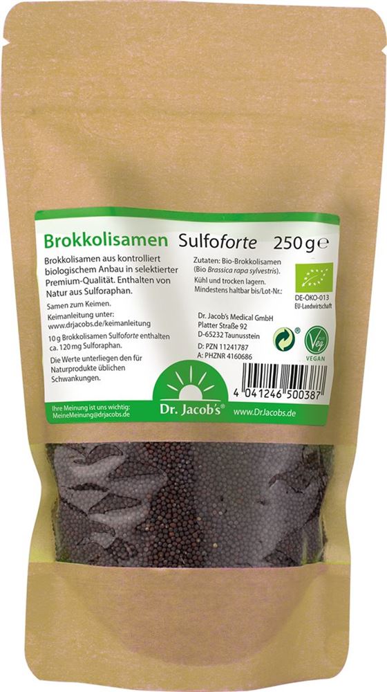 Dr. Jacob's Brokkolisamen Sulfoforte Bio Sulforaphan Glukoraphan Btl 250 g