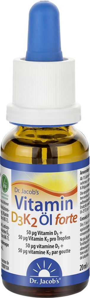 Dr. Jacob’s Vitamin D3 K2 Öl forte 2000 IE hochdosiert Pip Fl 20 ml