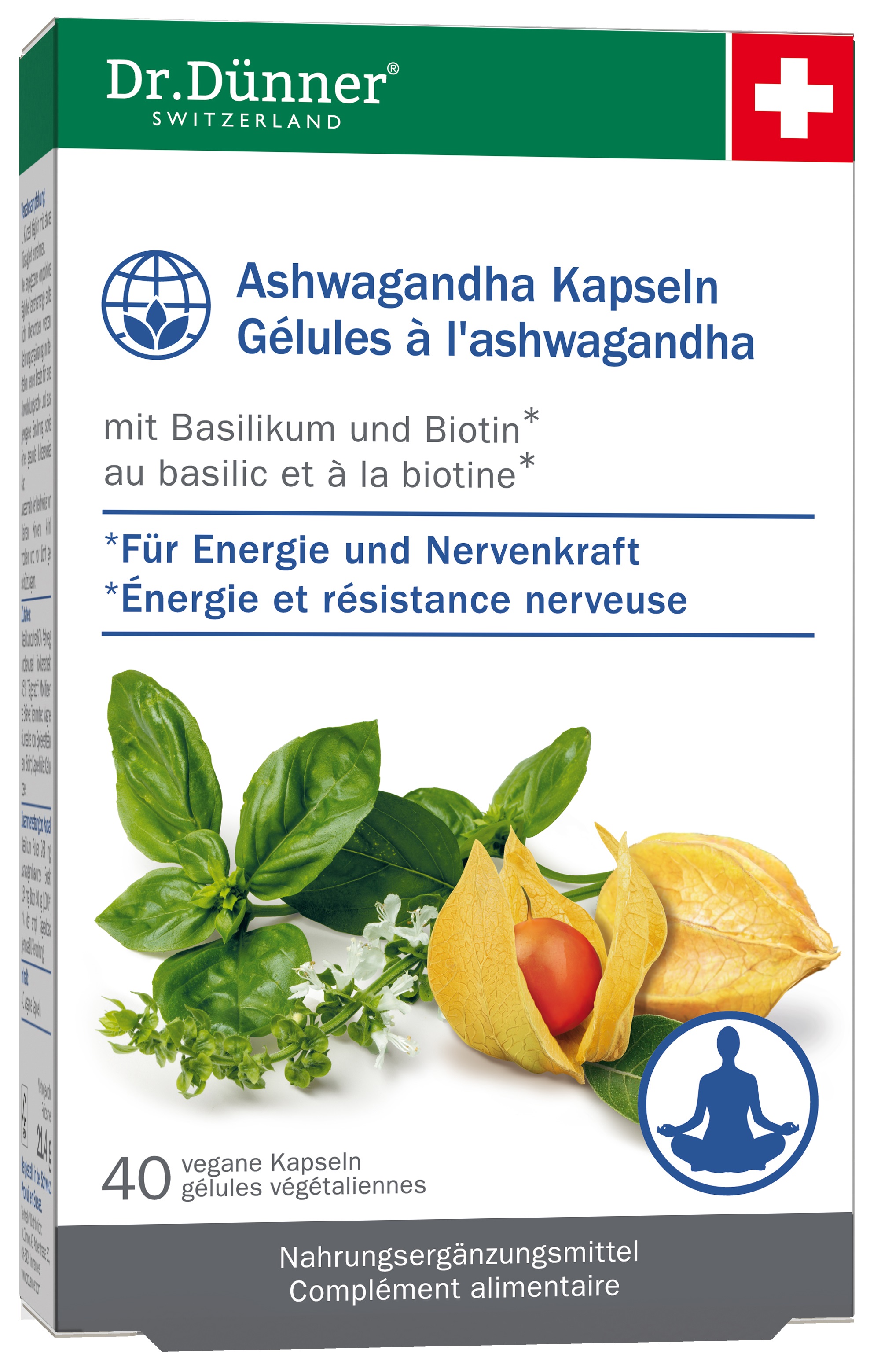 Dünner Ashwagandha Energie+Nerven Kapseln 40 Stück