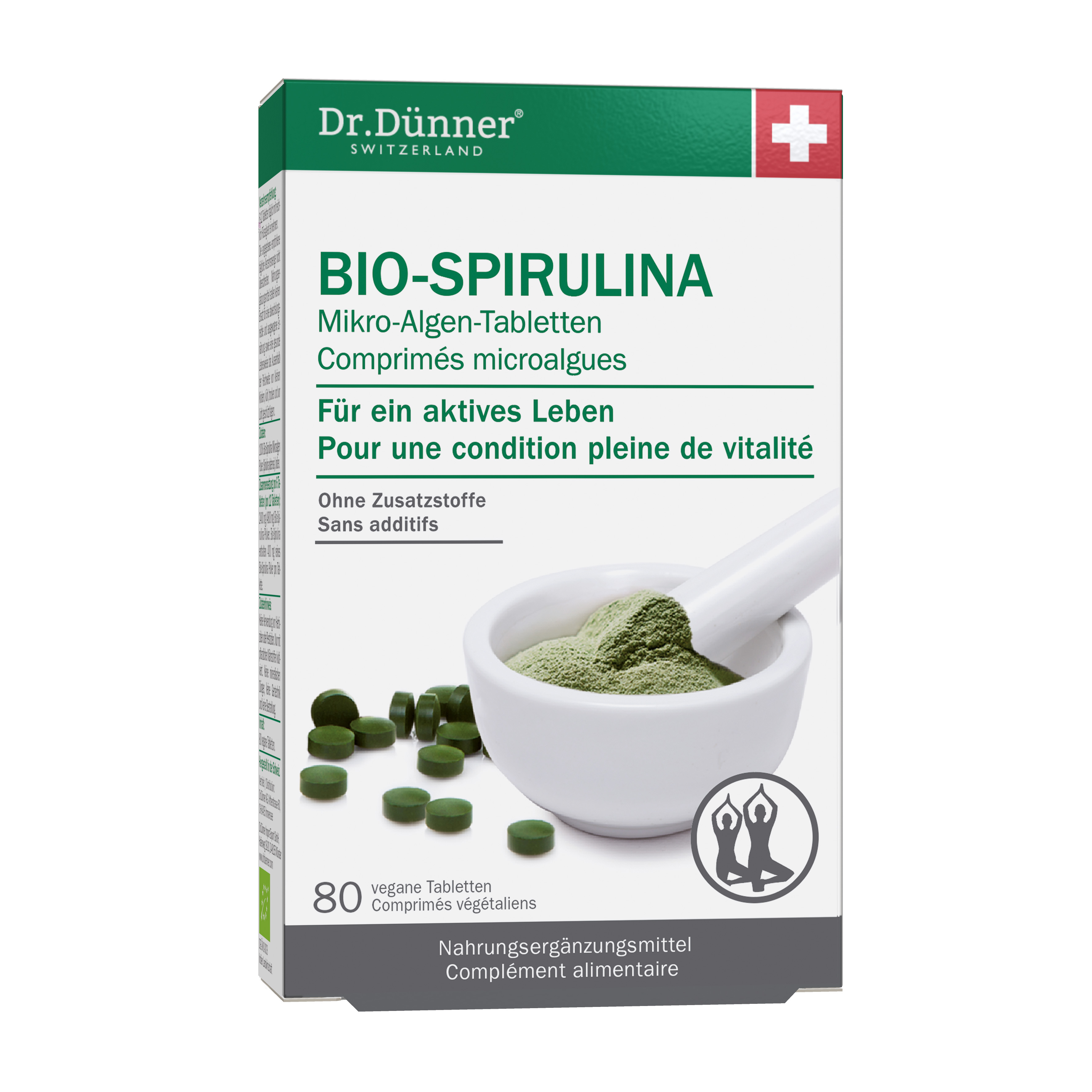 Dünner Bio Spirulina Aktives Leben Tabletten 80 Stück