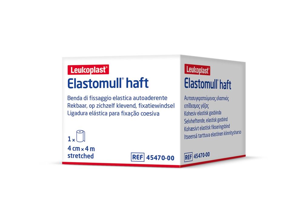 Elastomull haft Gazebinde 4mx4cm weiss Rolle