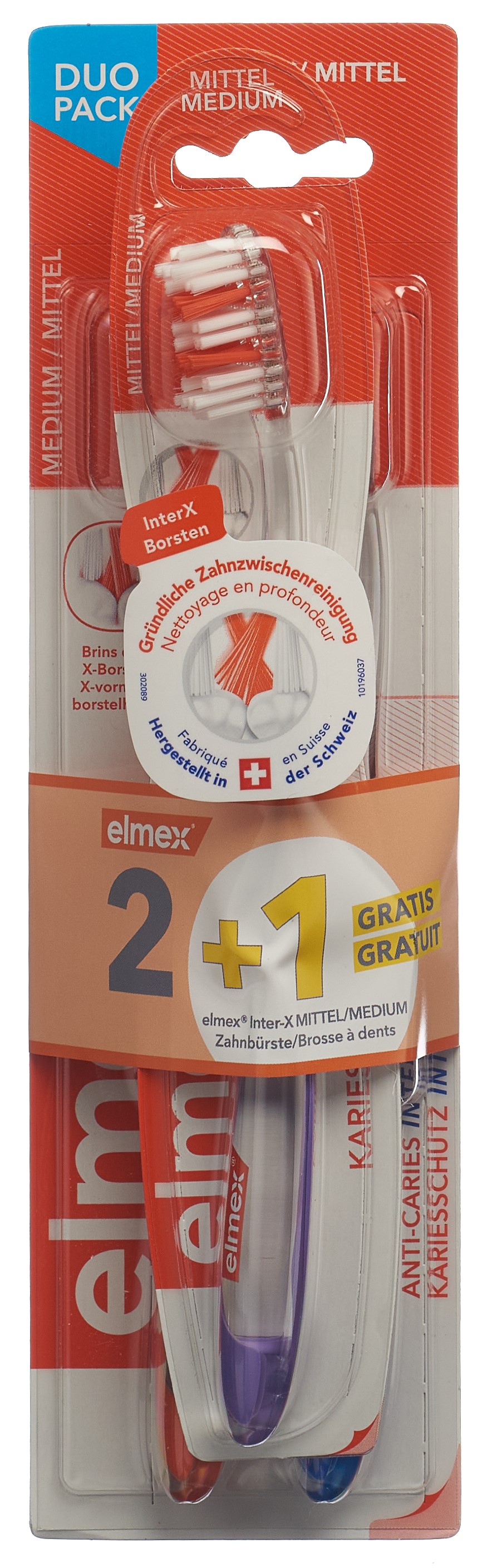 elmex Kariesschutz InterX Mittel Zahnbürste 2+1 gratis