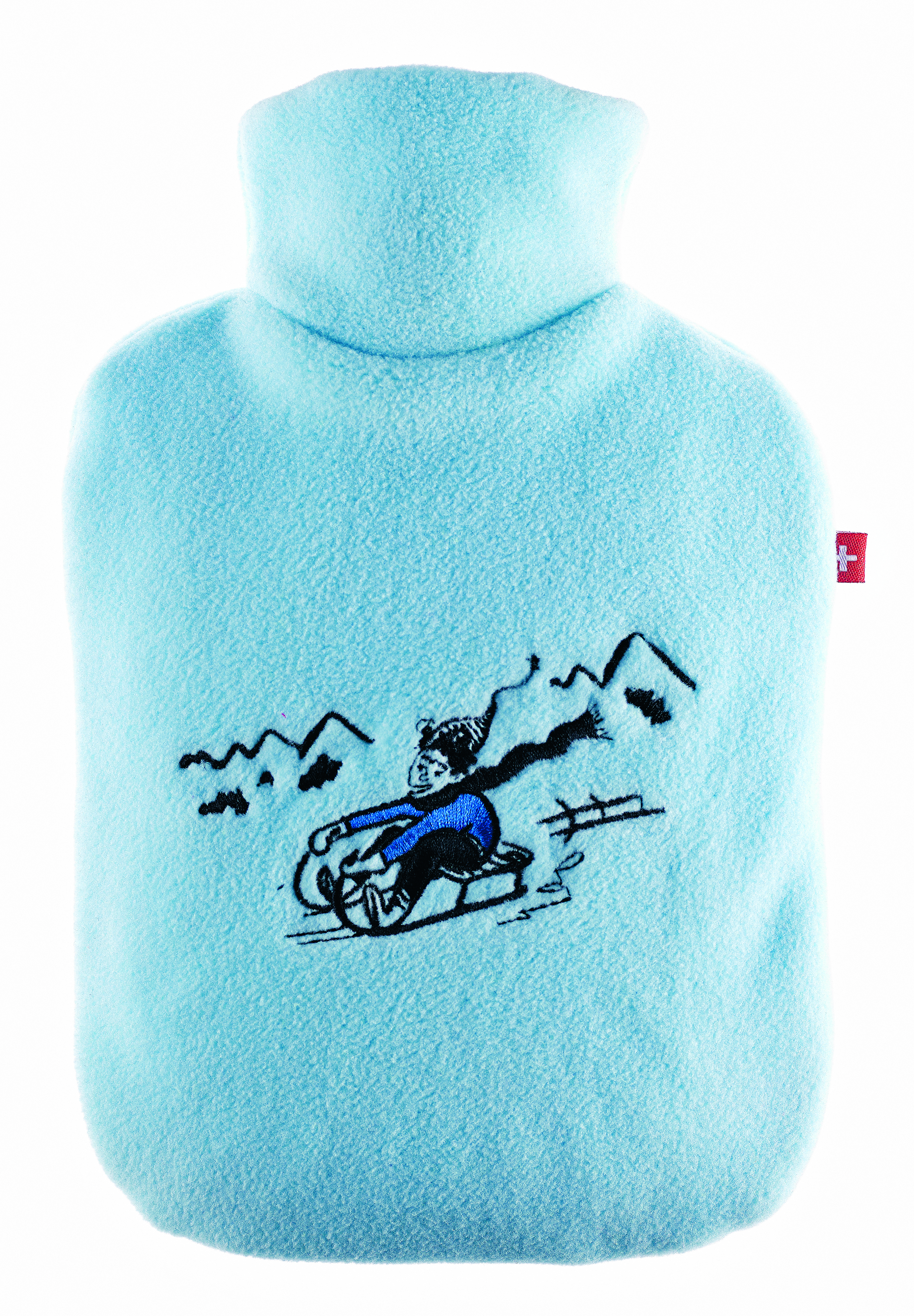 emosan Ökowärmflasche Bub auf Schlitten