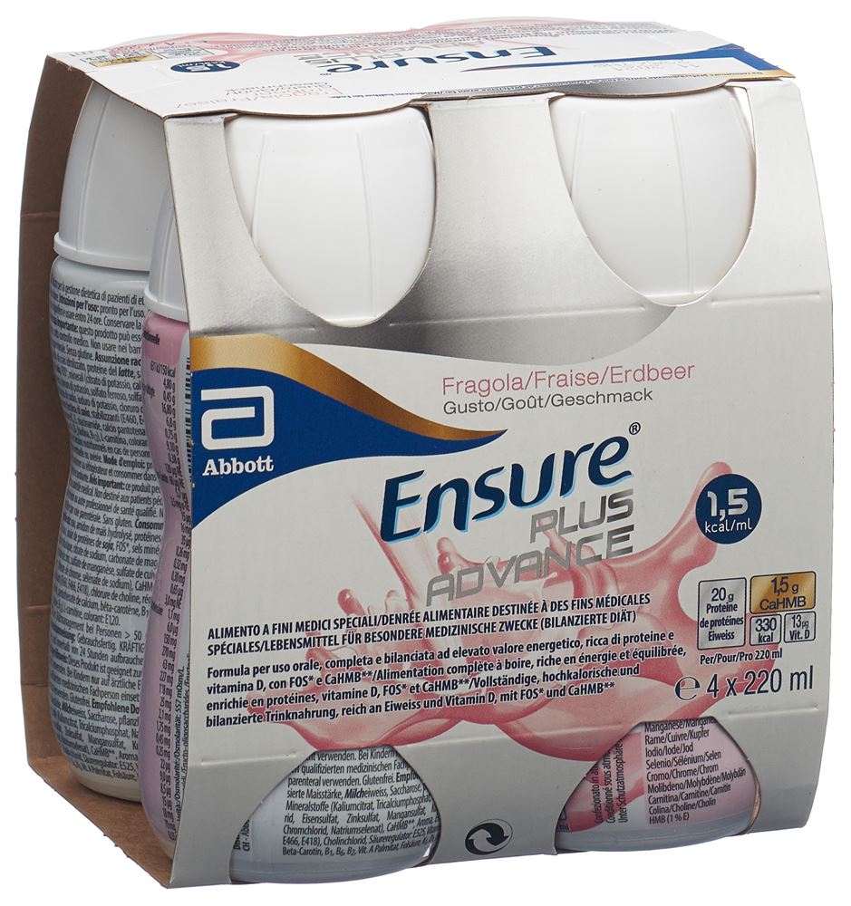 Ensure Plus Advance Erdbeere 4 x 220 ml