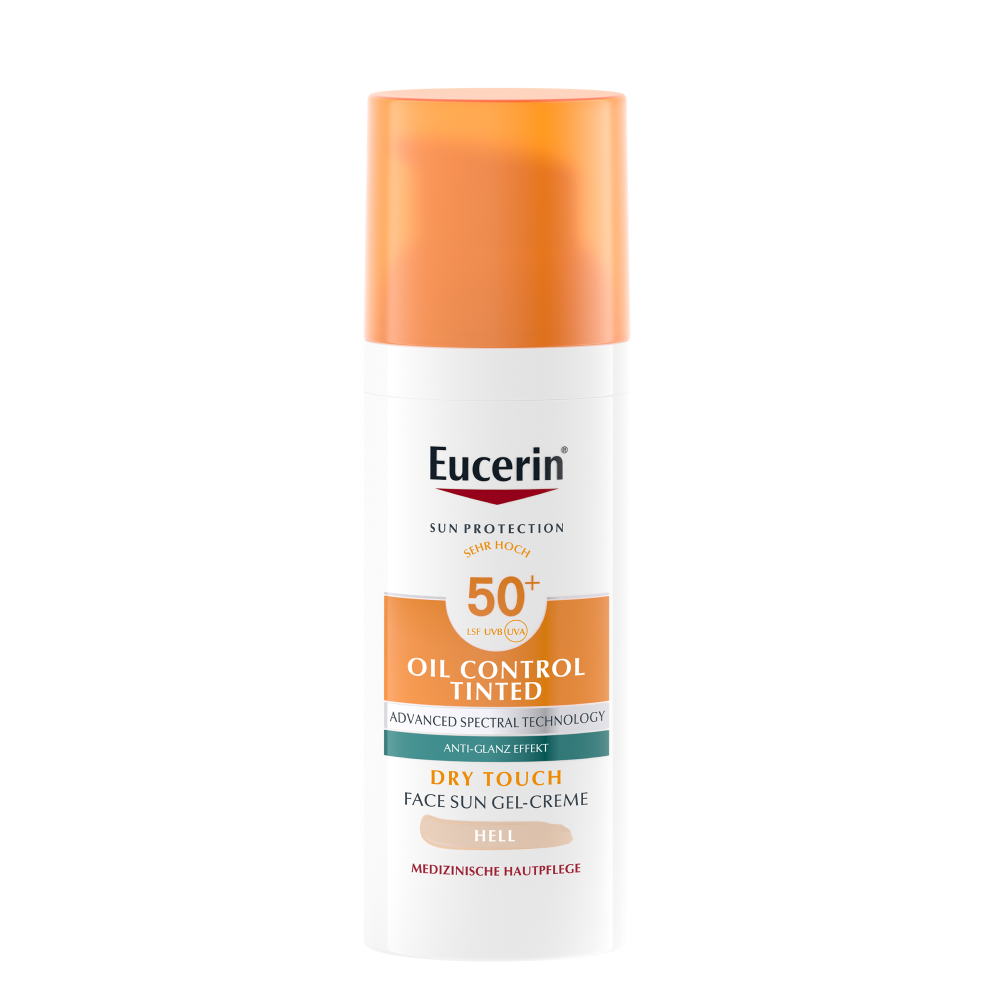 Eucerin SUN Face Oil Control Gel-Creme getönt hell Lsf50+ Disp 50 ml