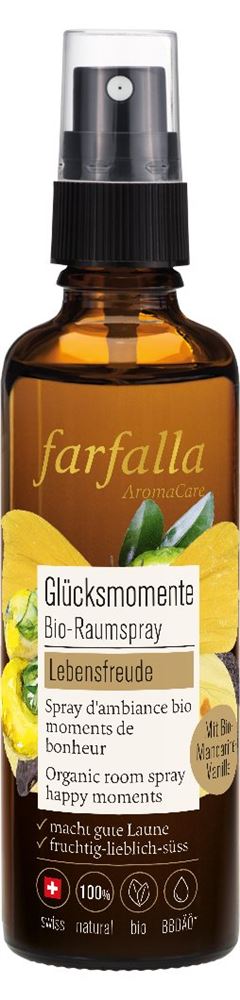 farfalla Bio-Raumspray Lebensfreude Vanille-Mandarine Glücksmomente 75 ml