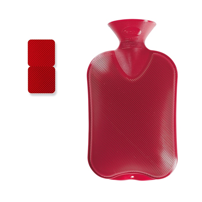 Fashy Wärmflasche 2l Doppellamelle cranberry Thermoplastik