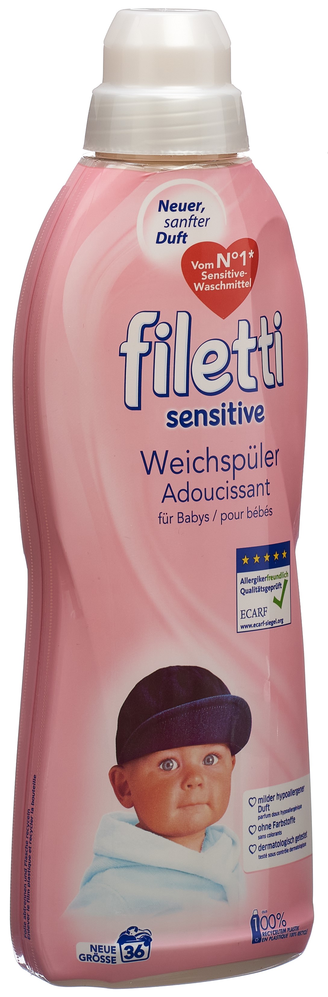 Filetti Sensitive Weichspüler 36 Waschgänge Fl 0.9 lt