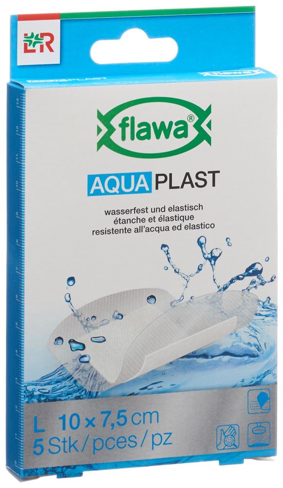 Flawa Aqua Plast Pflasterstrips 7.5x10cm wasserfest 5 Stk