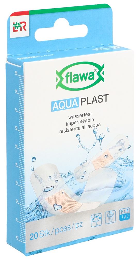 Flawa Aqua Plast Pflasterstrips wasserfest 2 Grössen 20 Stk