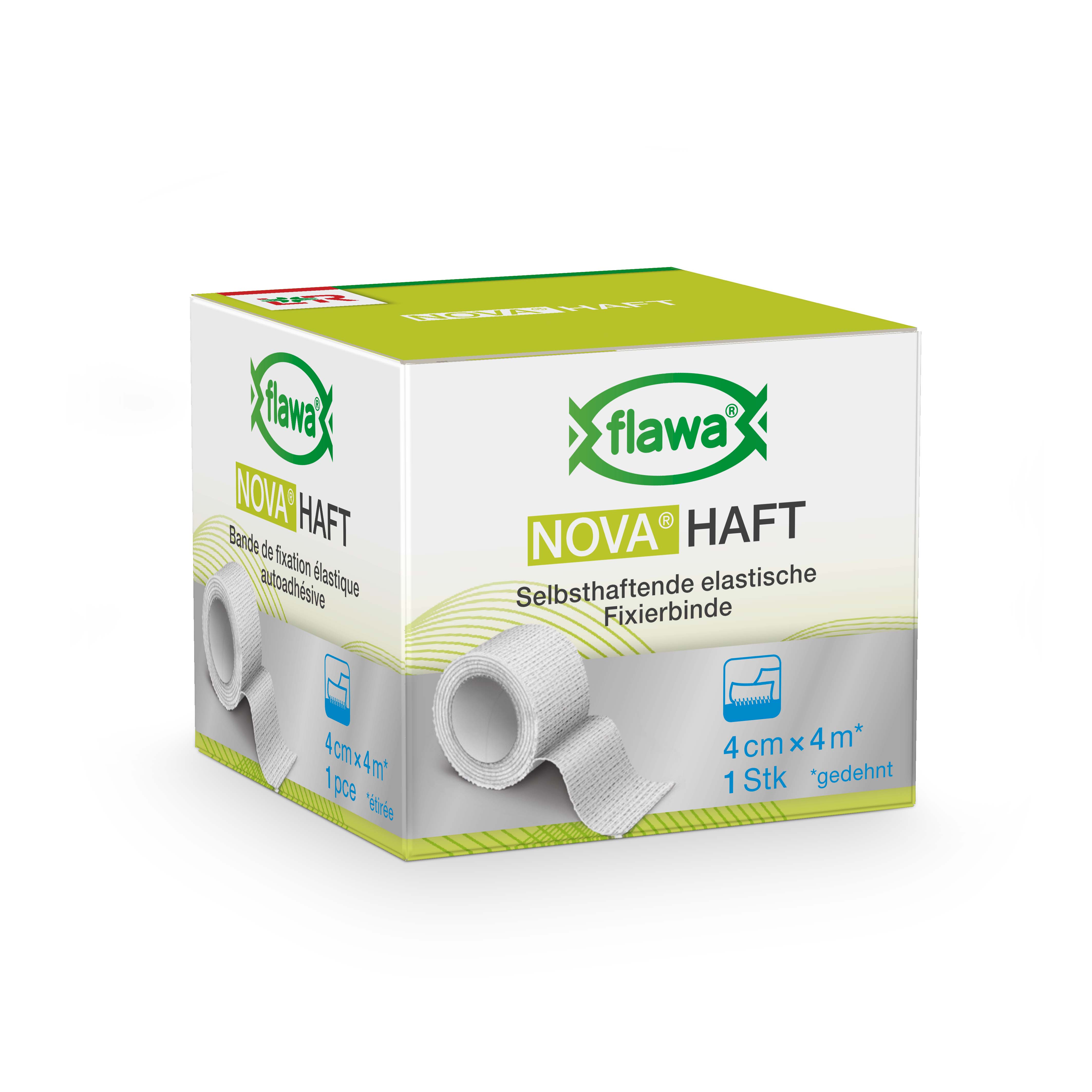 Flawa Nova Haft kohäsive Gazebinde 4cmx4m