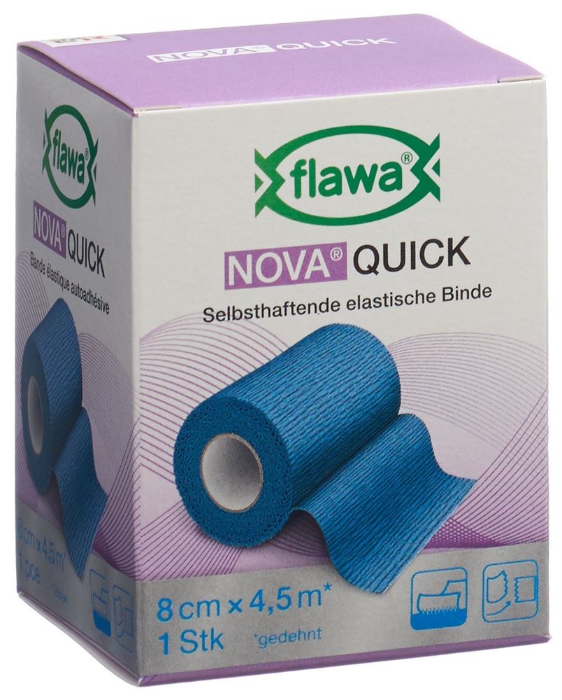 Flawa Nova Quick kohäsive Reissbinde 8cmx4.5m blau