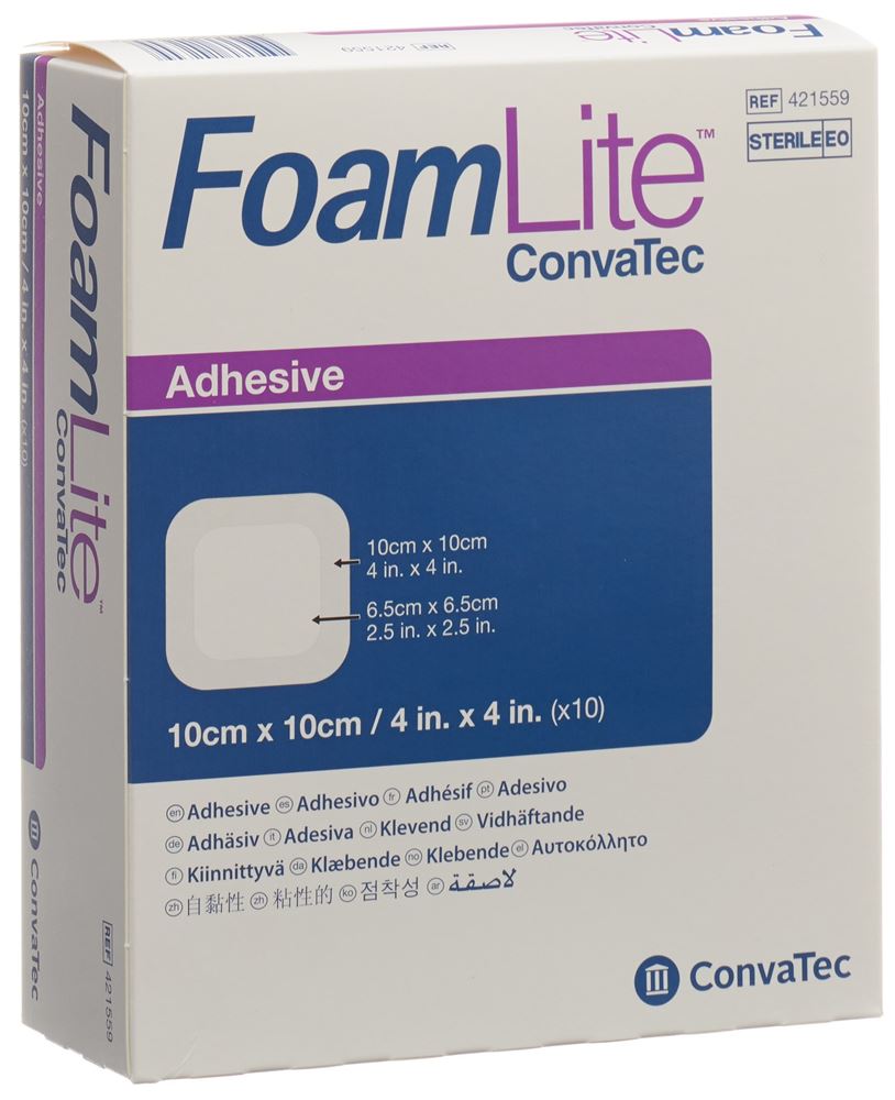 Foam Lite Convatec Silikon-Schaumverband 10x10cm 10 Stk