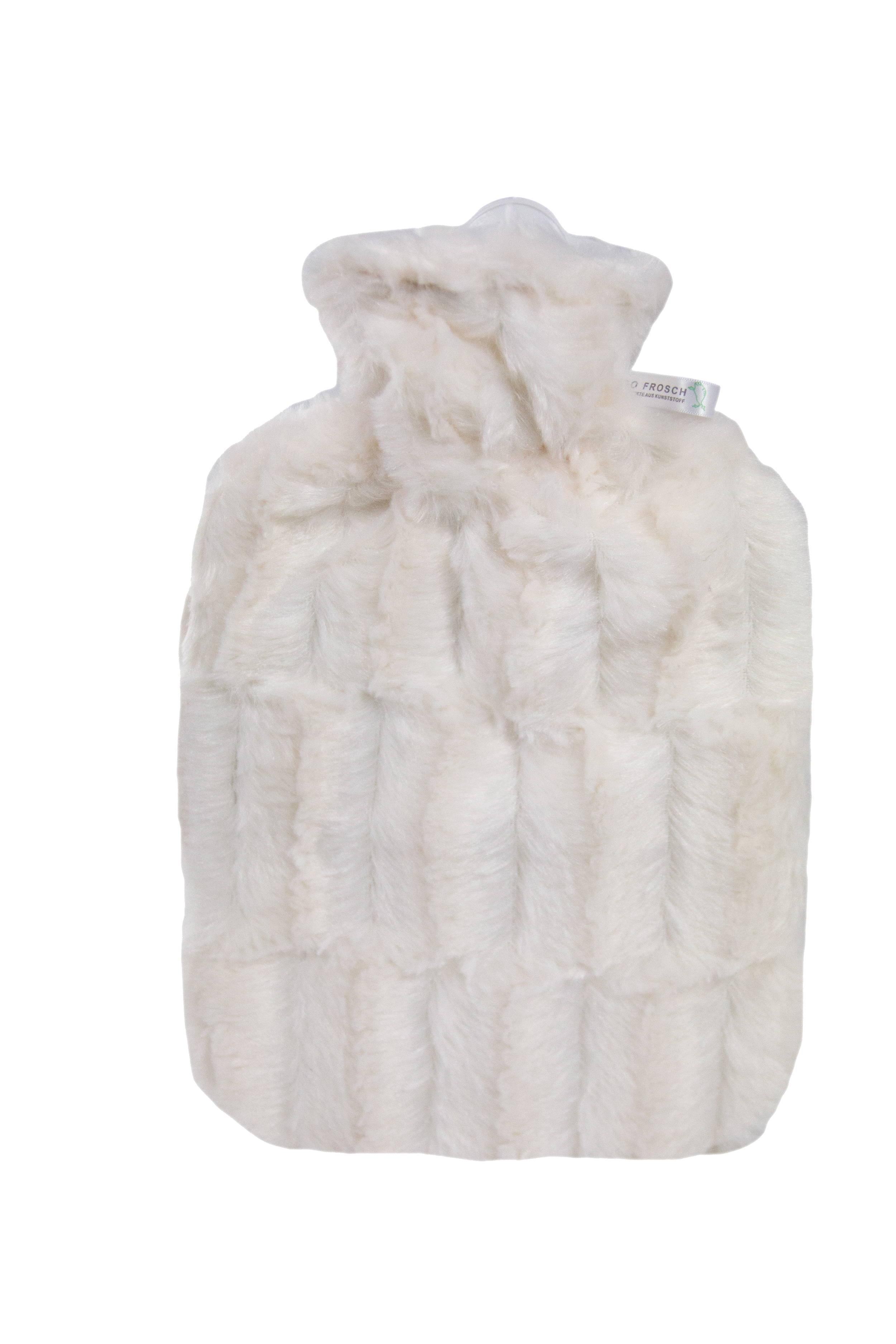 Frosch Wärmflasche PVC 1.8l Hochflorbezug creme