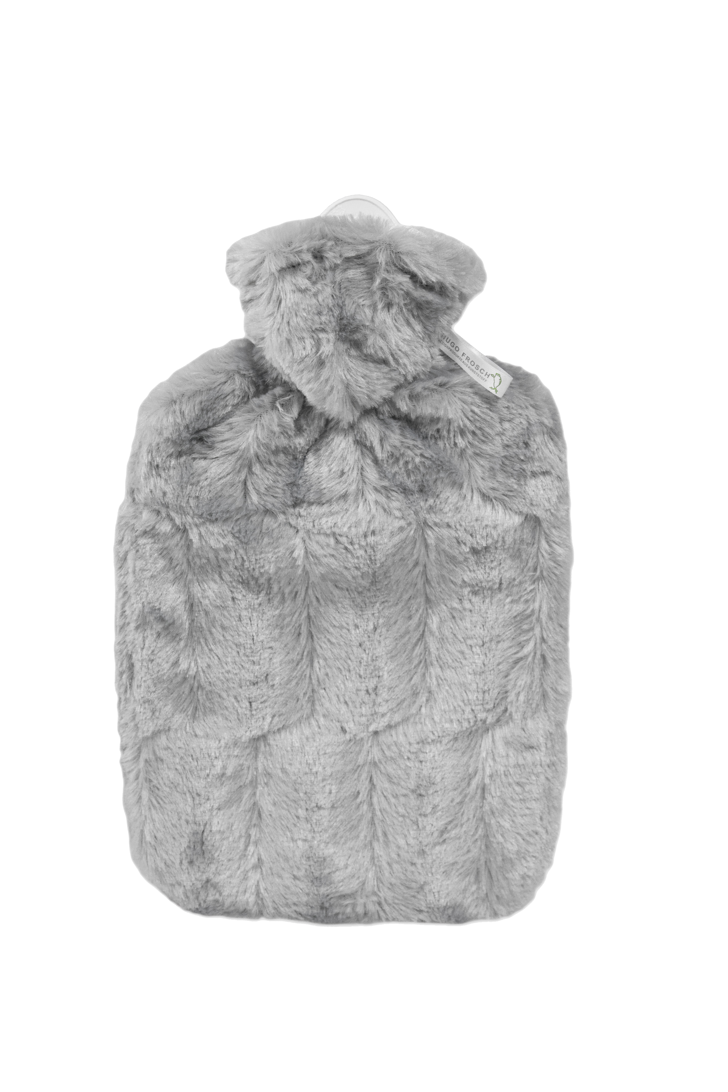 Frosch Wärmflasche PVC 1.8l Hochflorbezug grau