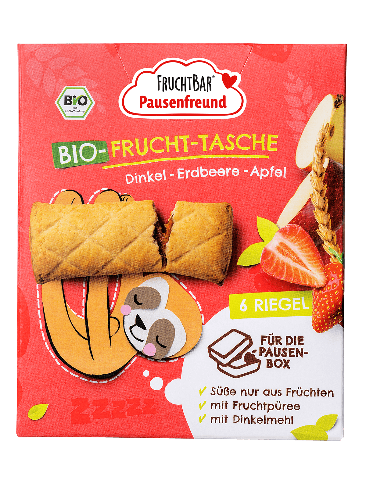 Fruchtbar Frucht Tasche Bio Dinkel Erdbeere Apfel 6 x 22 g