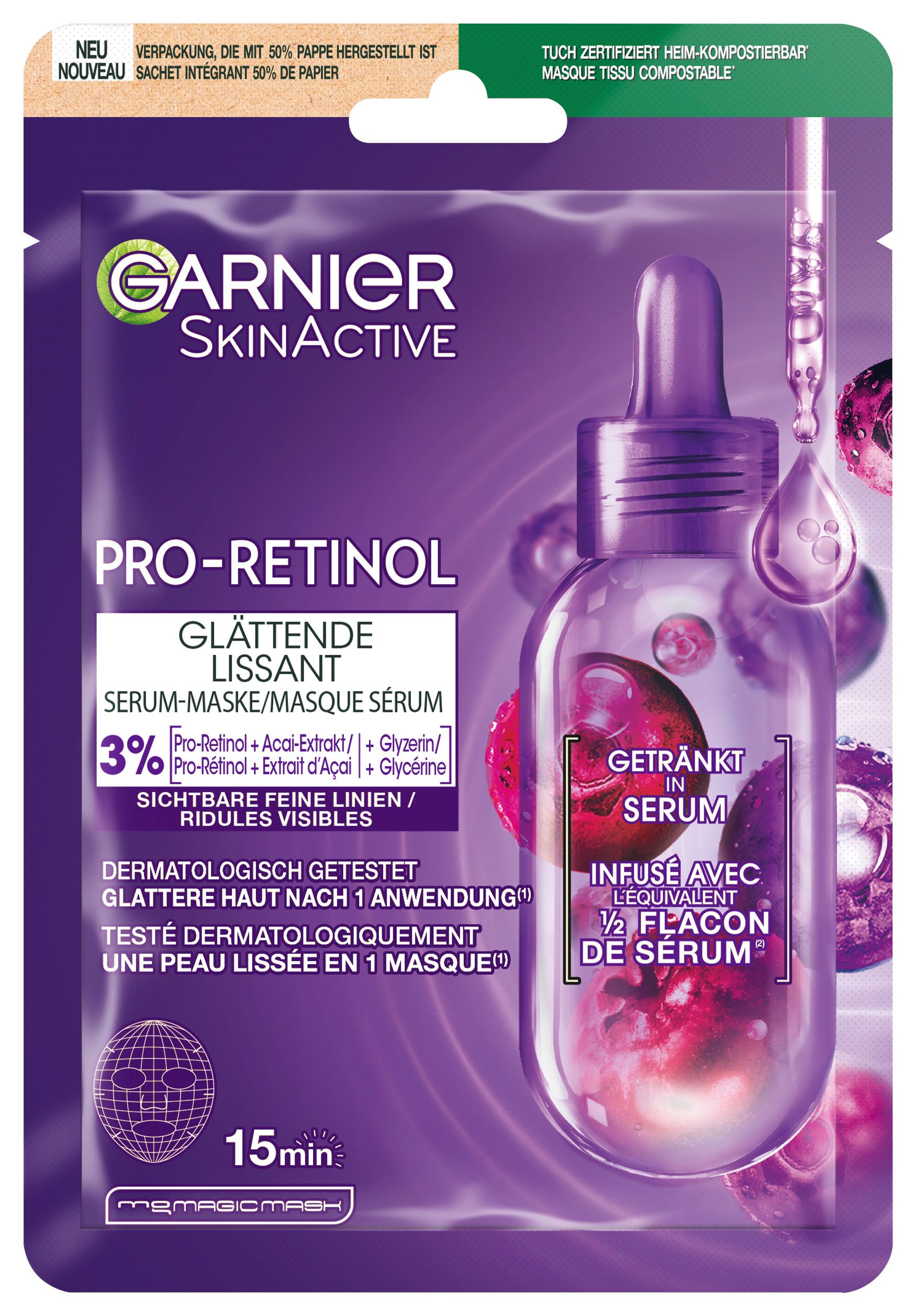 Garnier SkinActive Tuchmaske Retinol 22 g