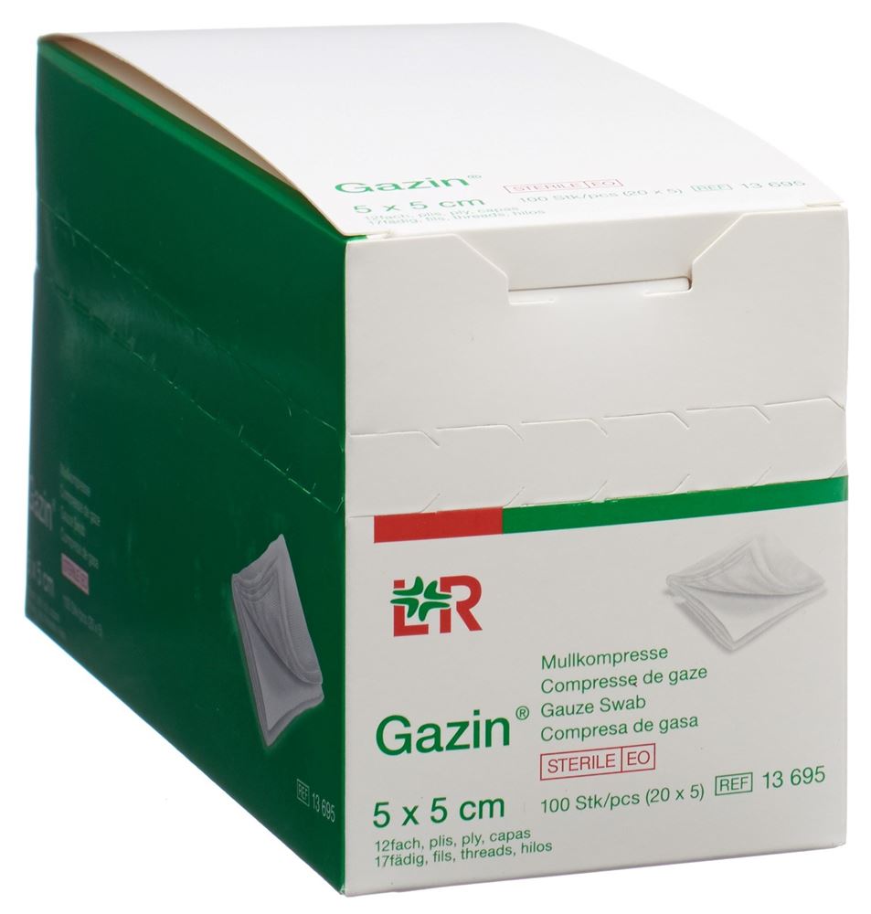 Gazin Mullkompressen Set 5x5cm 12-fach steril 20 x 5 Stk