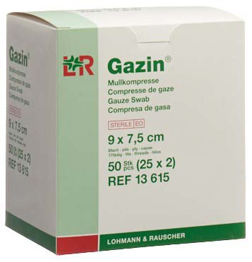 Gazin Mullkompressen Set 7.5x9cm 8fach steril 25 x 2 Stk