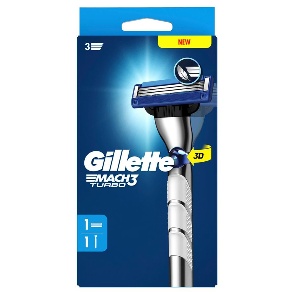 Gillette Mach3 Rasierapparat Turbo 3D mit 1 Klinge