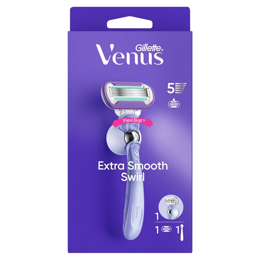 Gillette Venus Extra Smooth Swirl Rasierapparat mit 1 Klinge + Duschhänger