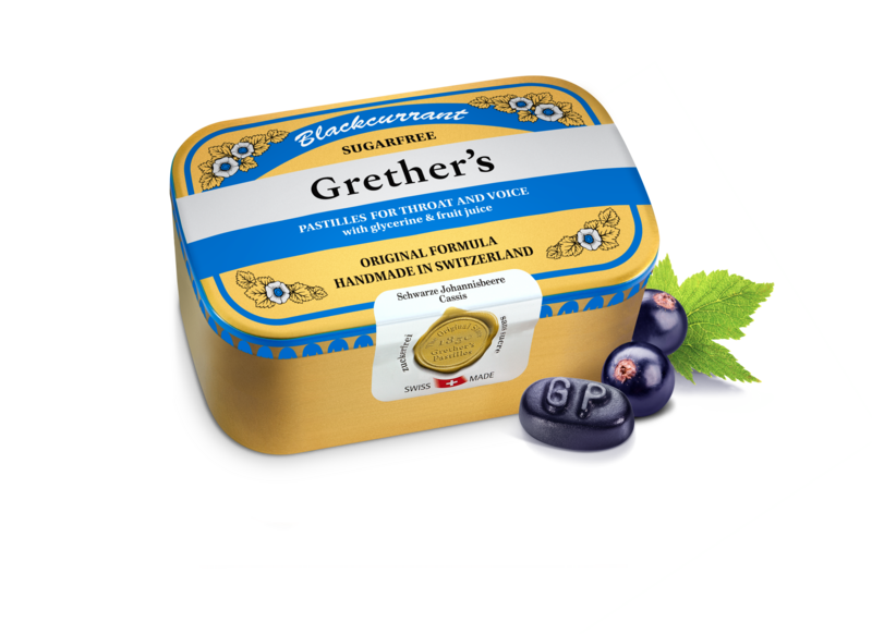 Grethers Blackcurrant Pastillen ohne Zucker Ds 440 g