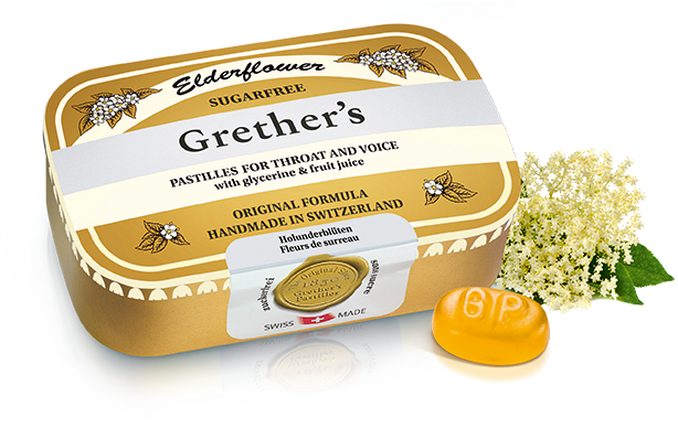 Grethers Elderflower Pastillen ohne Zucker Ds 110 g