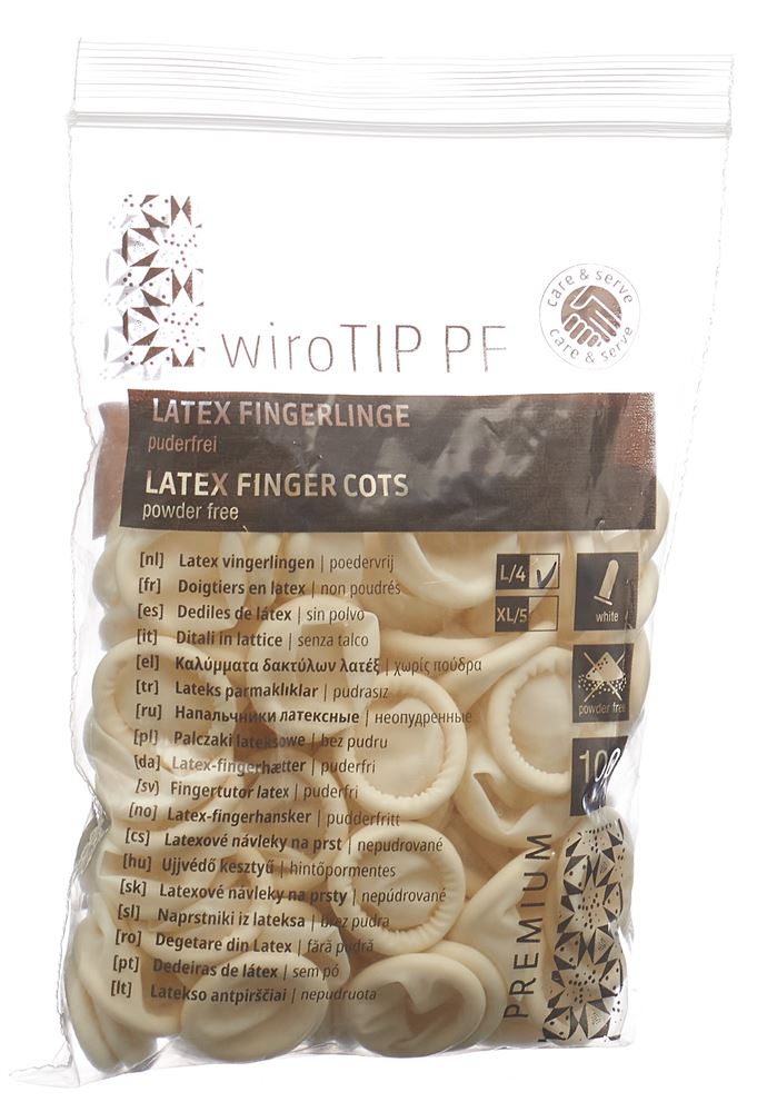 Gribi Fingerlinge Latex L puderfrei unsteril Btl 100 Stk