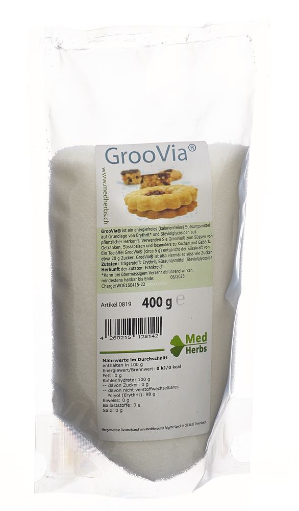 Groovia Stevia Pulver Ds 400 G