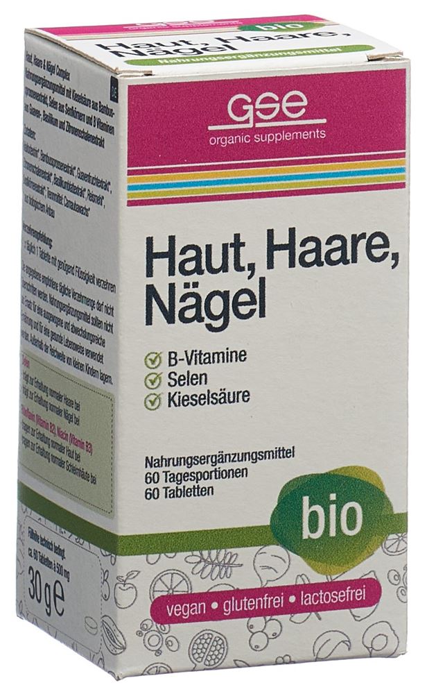 GSE Haut Haare Nägel Complex Tabl Bio Glas 60 Stk