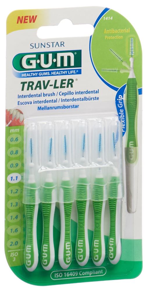GUM Trav-Ler 1.1mm ISO 3 conic grün 6 Stk