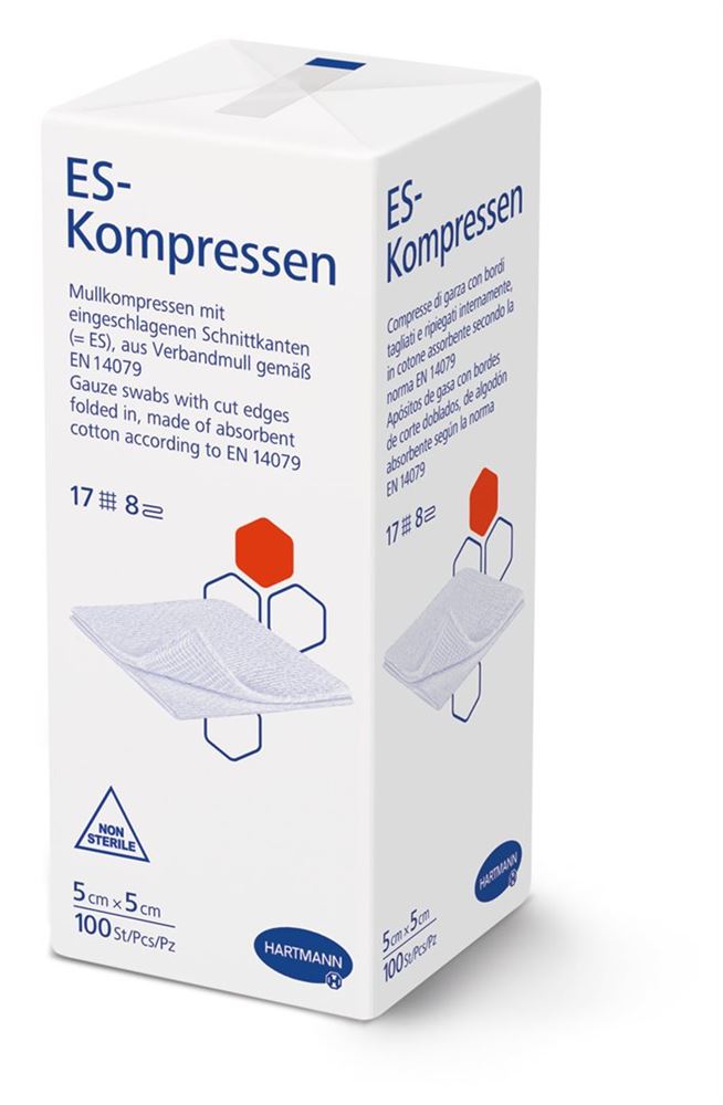 Hartmann ES-Kompresse 5x5cm 8-fach 17-fädig unsteril 100 Stk