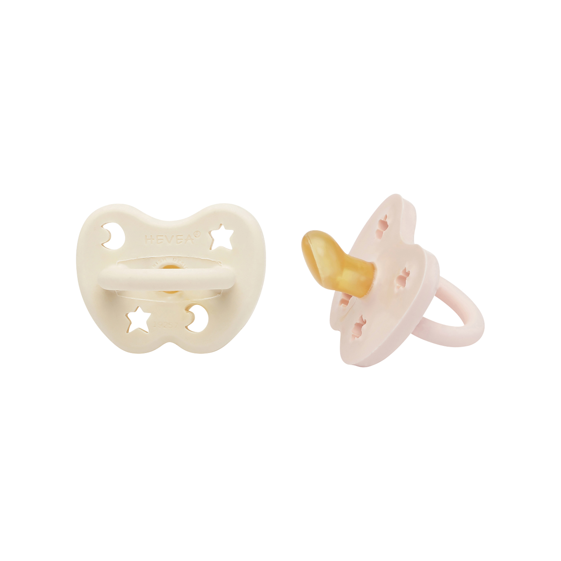 Hevea Schnuller Orthodontic pink weiss 0+ Monate 2 Stk