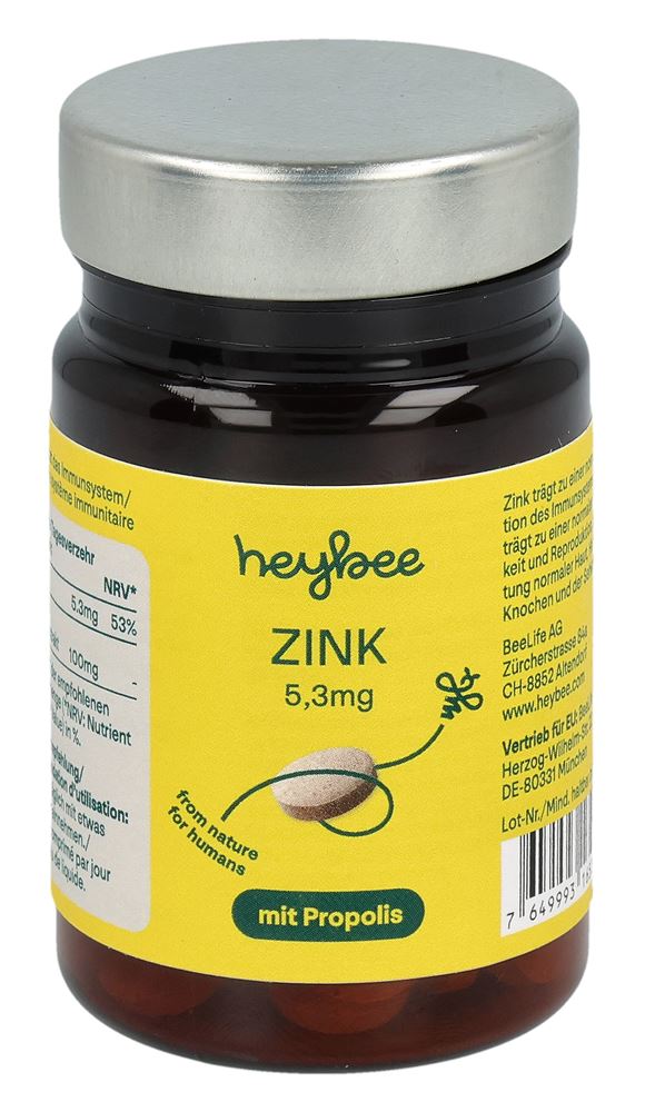 heybee Zink 5.3mg + Propolis Tabl Ds 100 Stk
