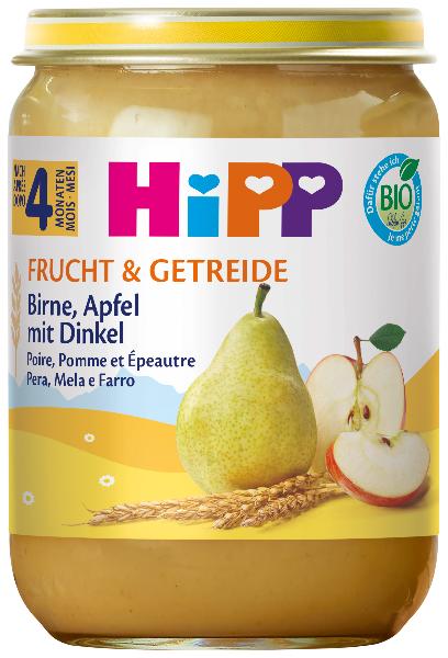 HiPP Bio Birne in Apfel mit Dinkel Glas 190 g