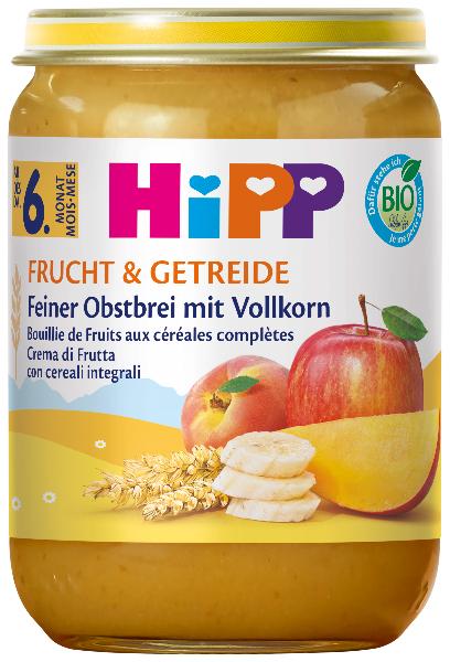 HiPP Bio Feiner Obstbrei mit Vollkorn Glas 190 g